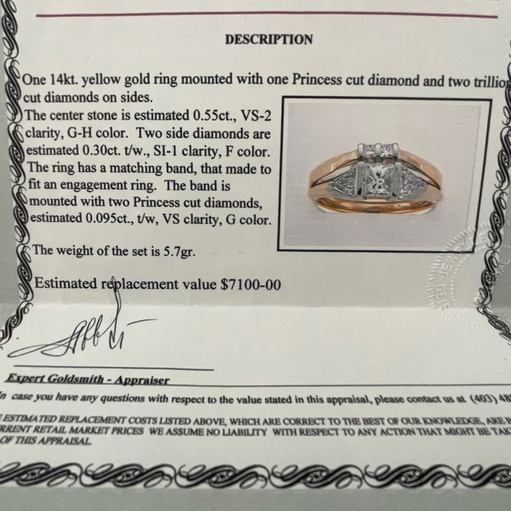 Diamond wedding ring set size 7